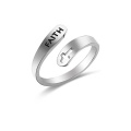 benutzerdefinierte Edelstahl Herrenring katholischen Schmuck Alphabet Buchstaben religiöse Ringe Glauben Brief Ring